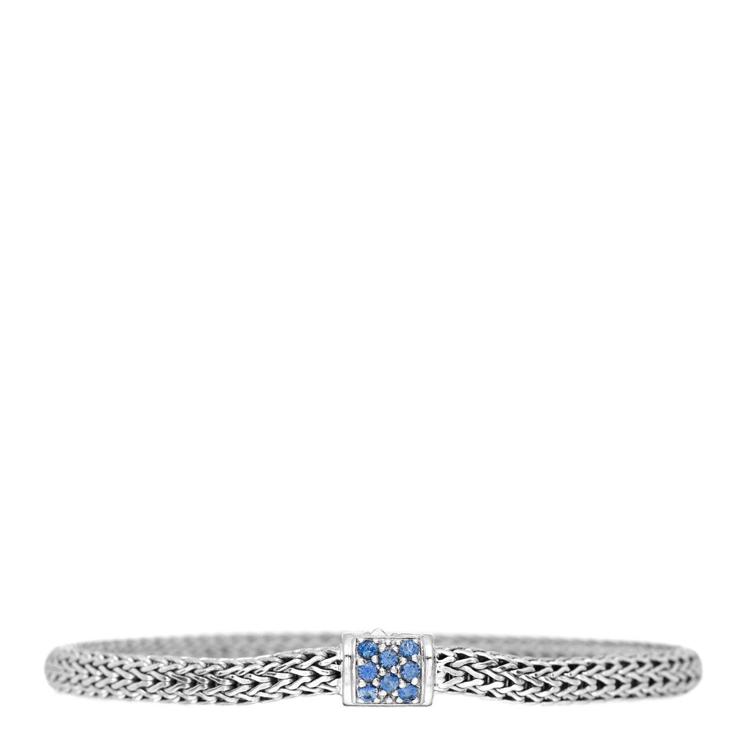 John Hardy Sterling Silver Blue Sapphire 5mm Classic Chain Bracelet 1 of 3