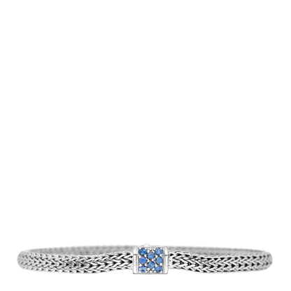 John Hardy Sterling Silver Blue Sapphire 5mm Classic Chain Bracelet 1 of 3