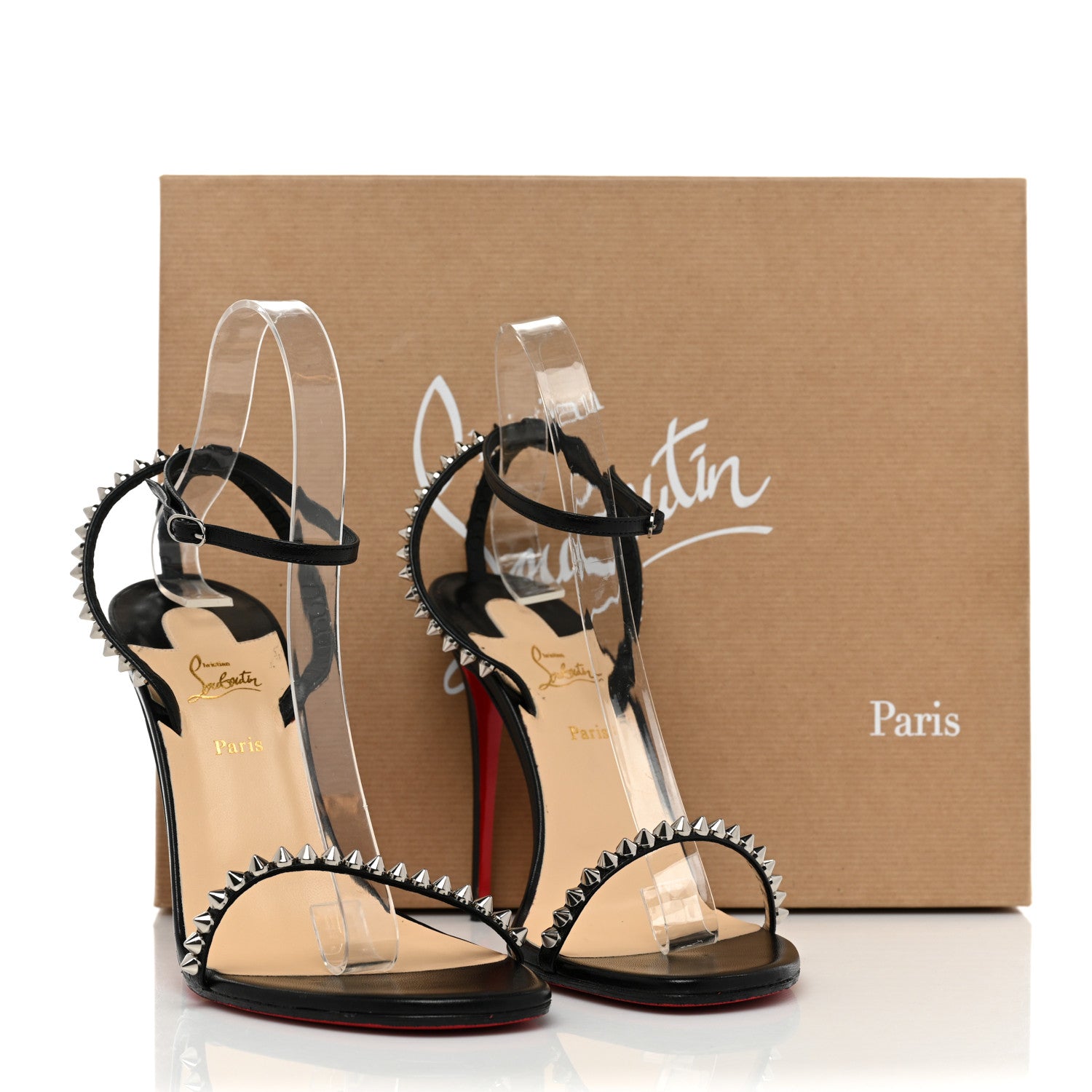 Christian Louboutin Kid Spiked So Me 100 Sandals 40 Black Silver 13 of 13