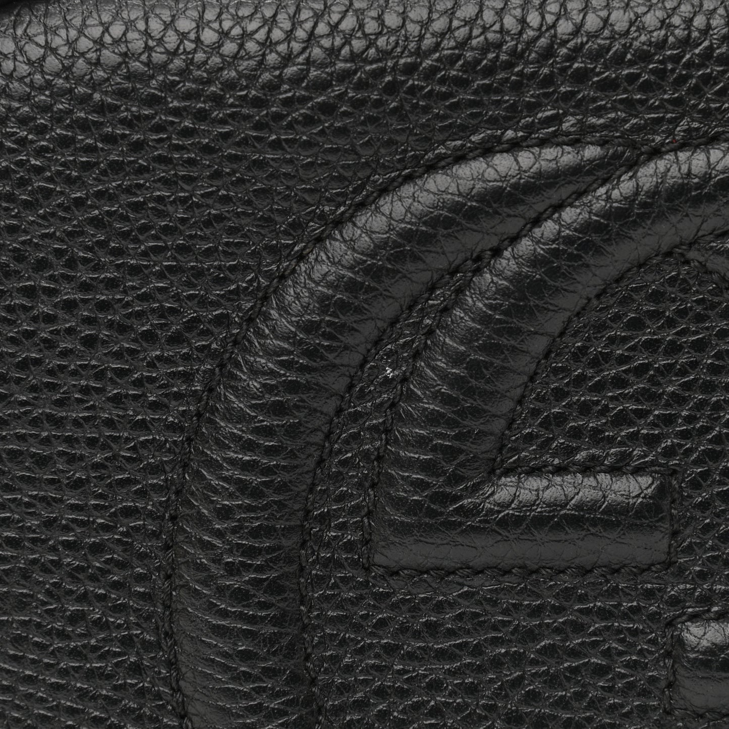 Pebbled Calfskin Small Soho Disco Bag Black