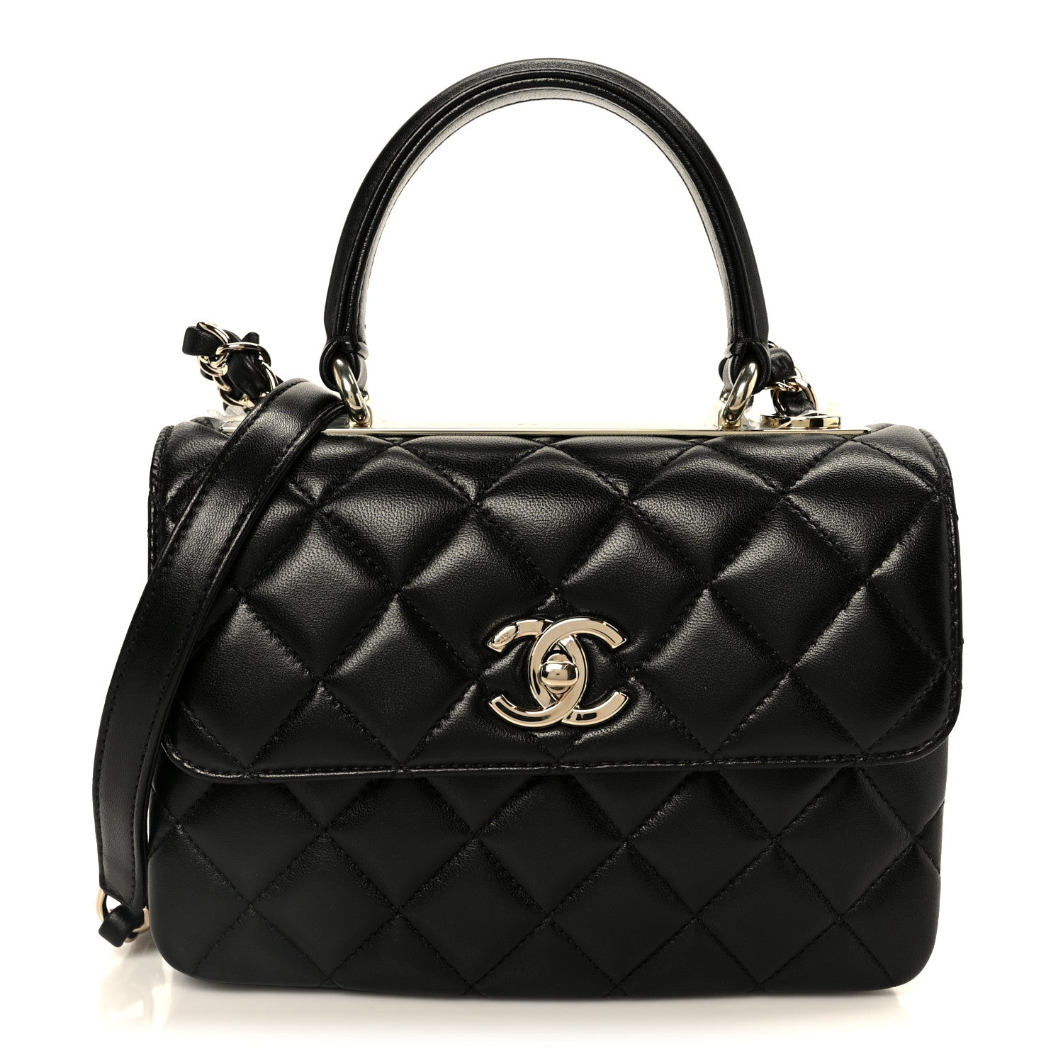 Chanel Lambskin Quilted Small Trendy CC Dual Handle Flap Bag Black 1 of 13