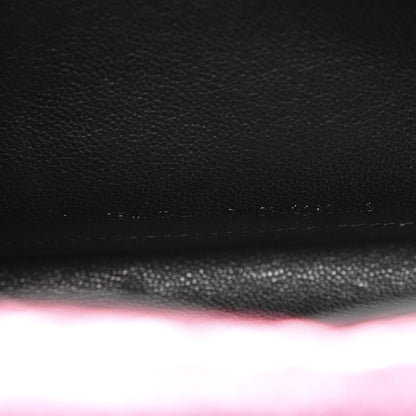 Saint Laurent Metallic Grained Calfskin Classic Letters Chain Wallet New Pink 7 of 11