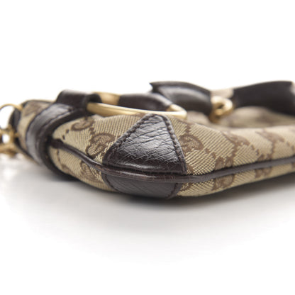 Gucci Monogram Horsebit Clutch Dark Brown 8 of 10