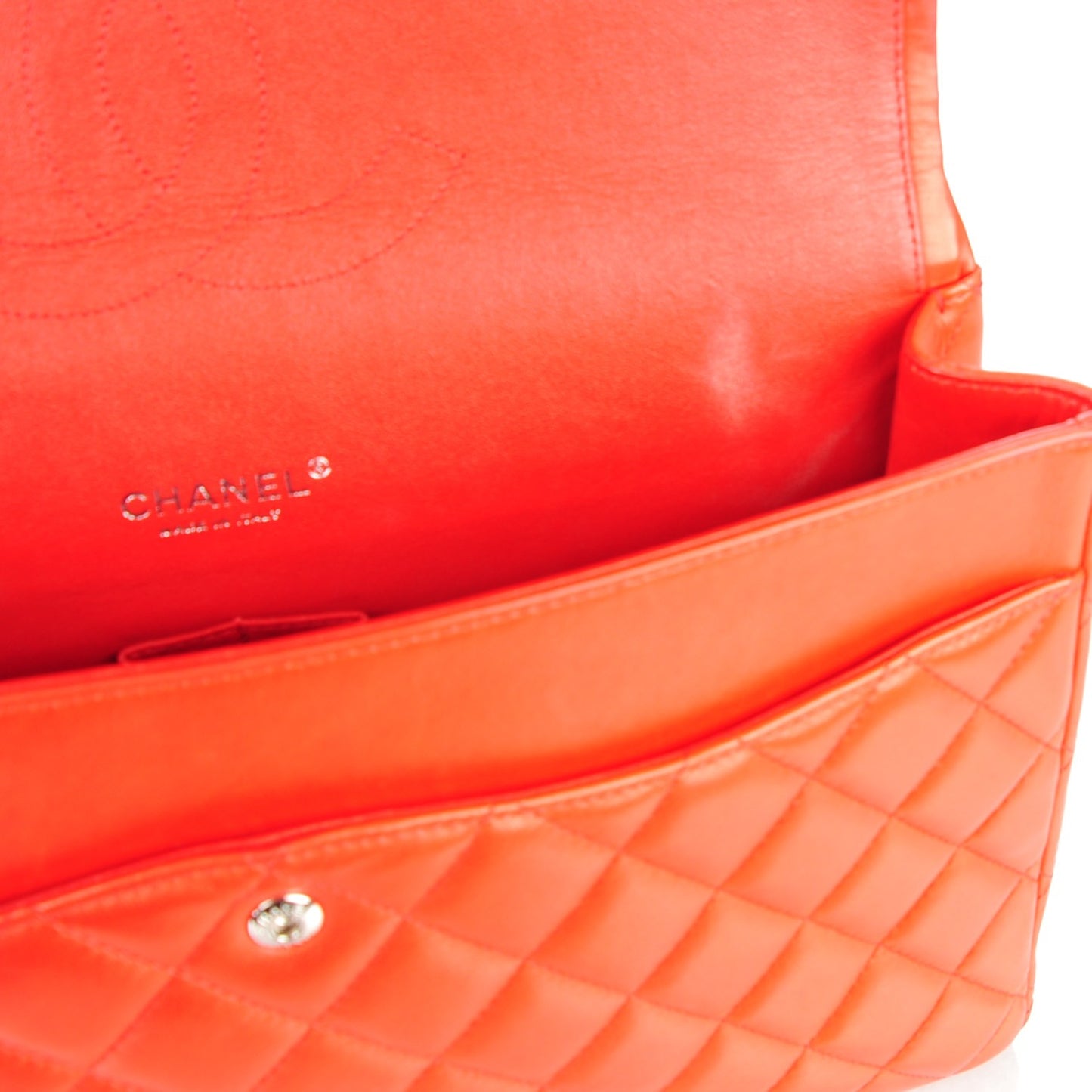 Lambskin Quilted Maxi Double Flap Red