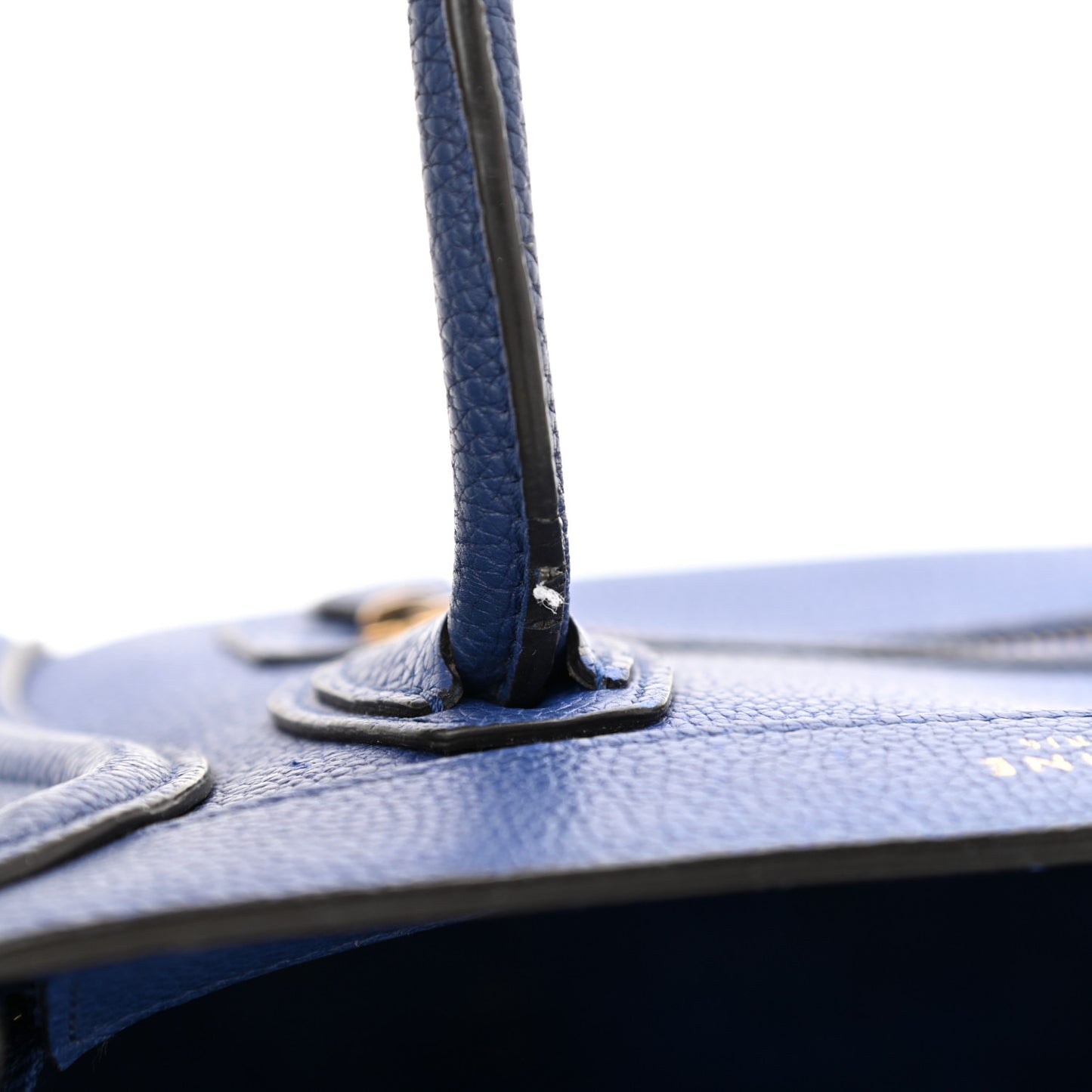 Drummed Calfskin Nano Luggage Indigo