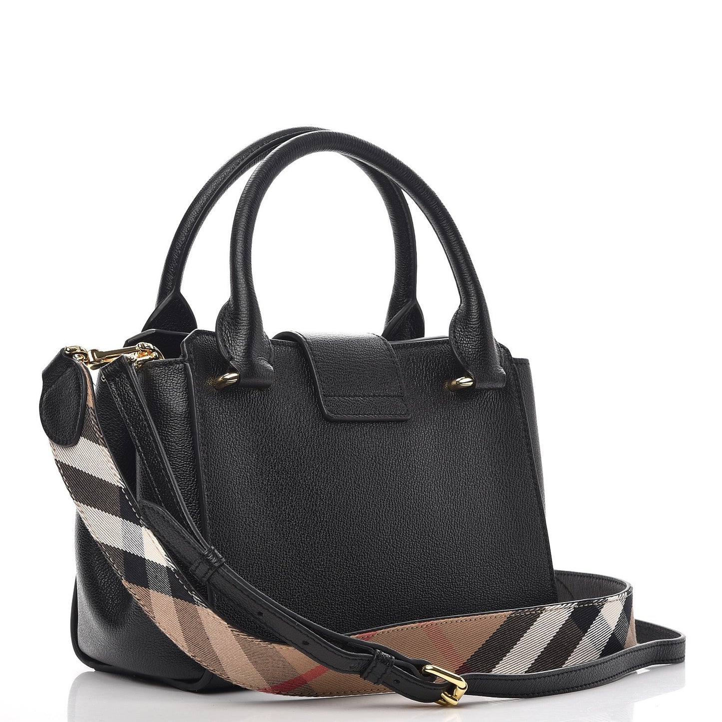 Soft Grain Calfskin Small Buckle Tote Black