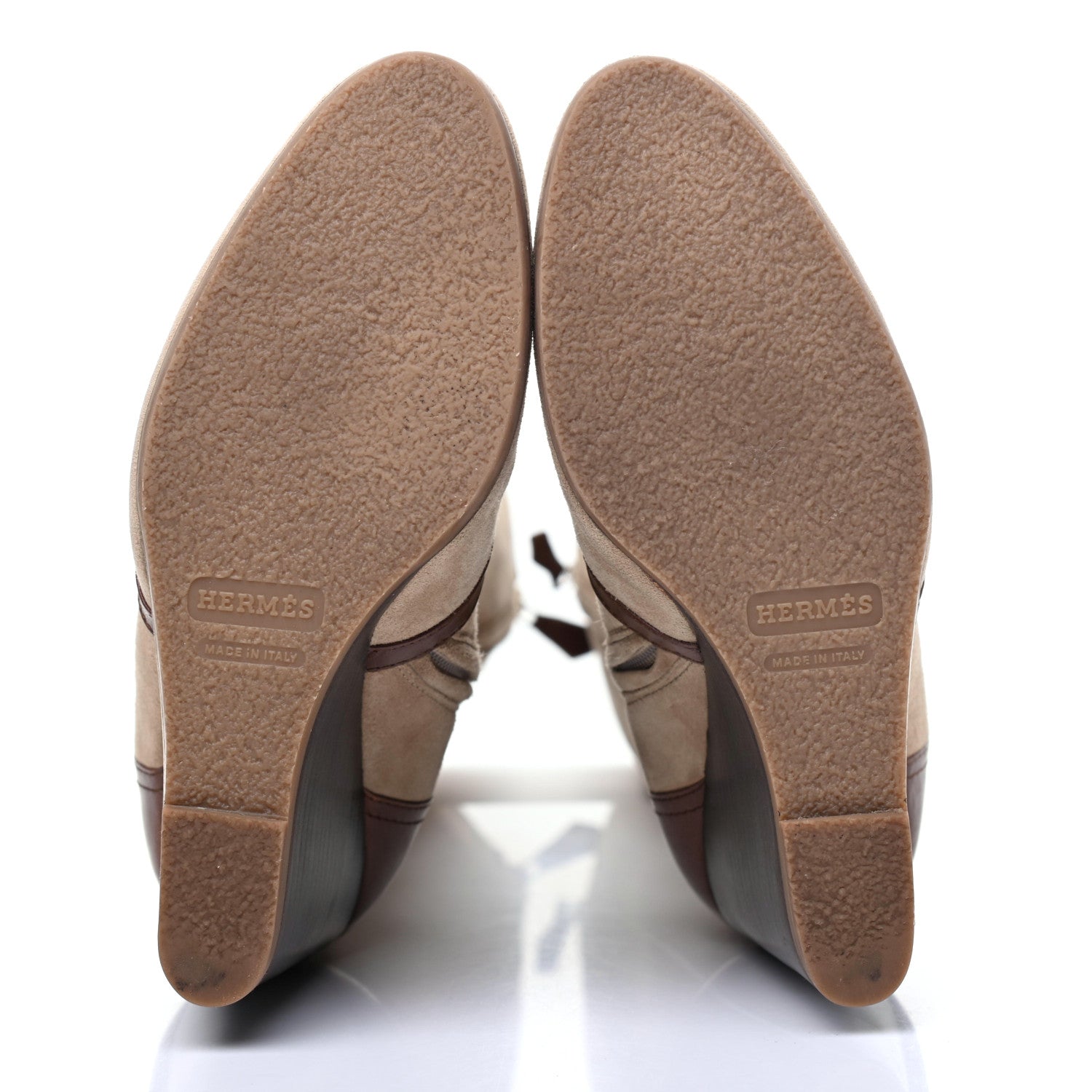 Hermes Suede Wedge Boots 37.5 Brown 5 of 16