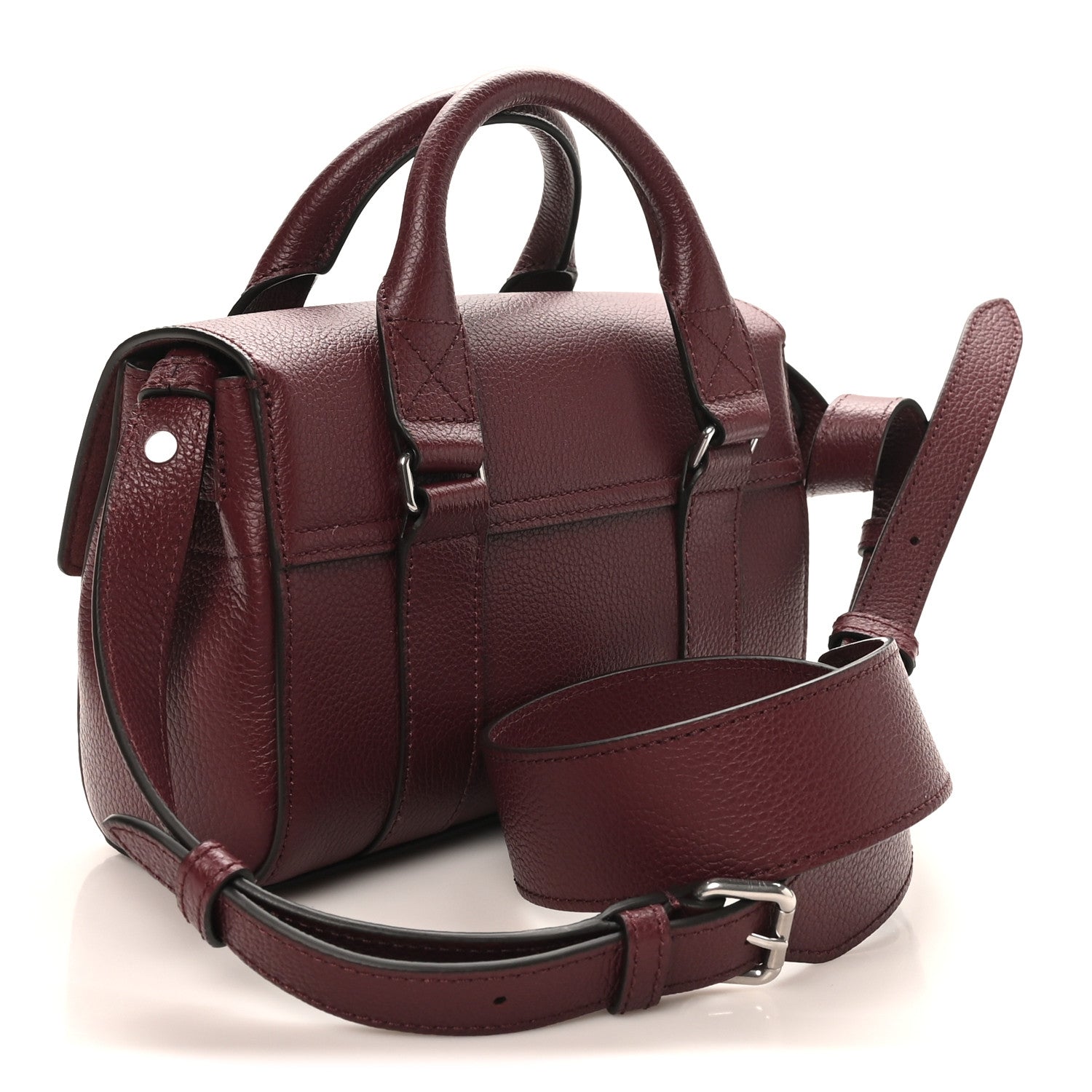 Mulberry Small Classic Grain Mini Bayswater Black Cherry 2 of 9