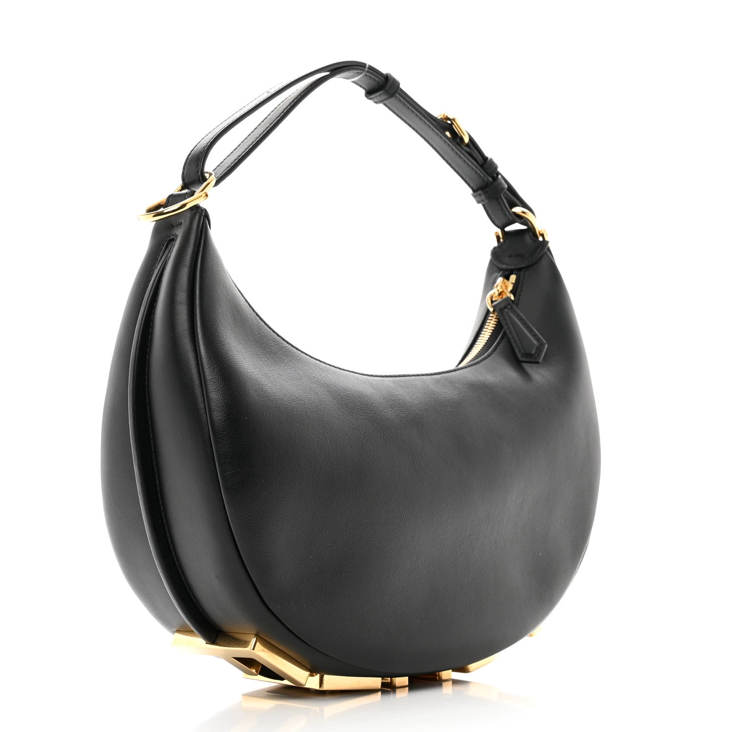 Fendi Vitello Grace Matte Small Fendigraphy Hobo Bag Black 3 of 9