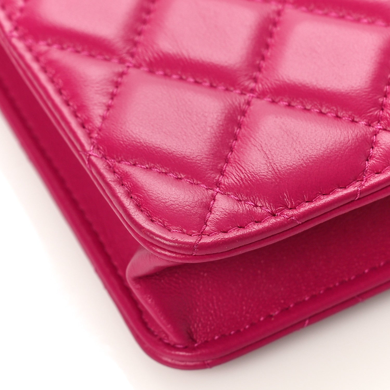 Chanel Lambskin Quilted Phone Holder With Chain Fuchsia 8 of 10