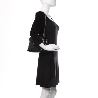 Saint Laurent Calfskin Y Quilted Monogram Small Loulou Chain Satchel Black 2 of 9