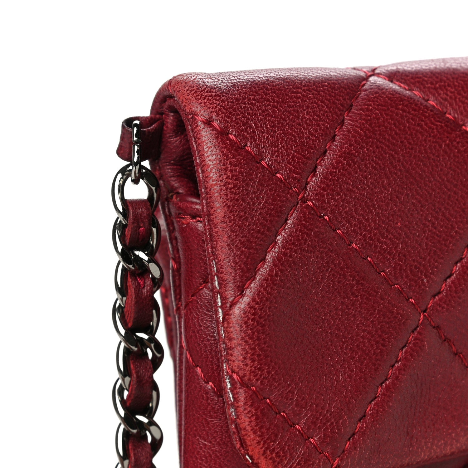 Chanel Lambskin Quilted Mini Mineral Nights Flap Crossbody Bag Dark Red 20 of 25