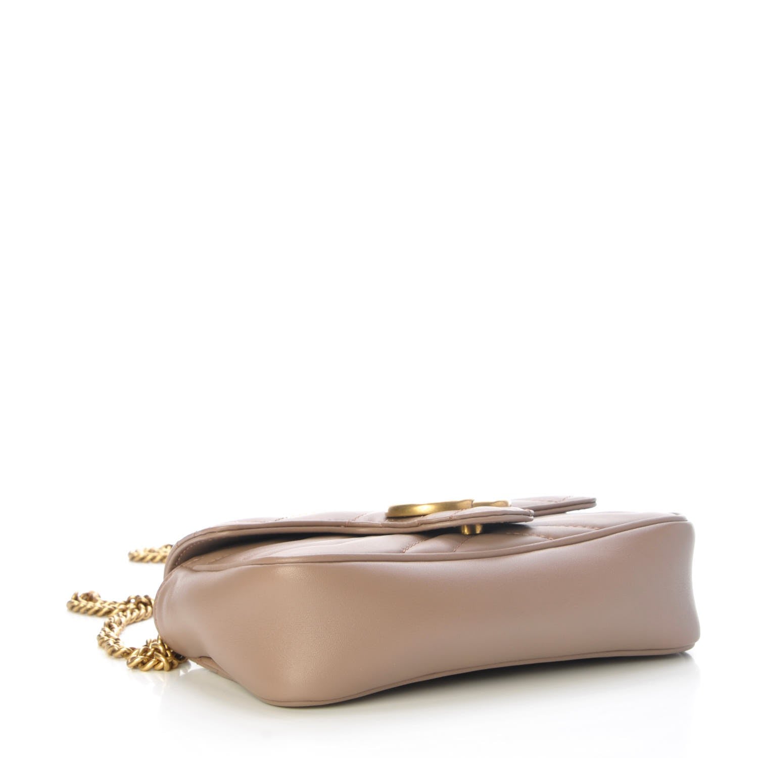 Gucci Calfskin Matelasse Super Mini GG Marmont Shoulder Bag Porcelain Rose 4 of 8