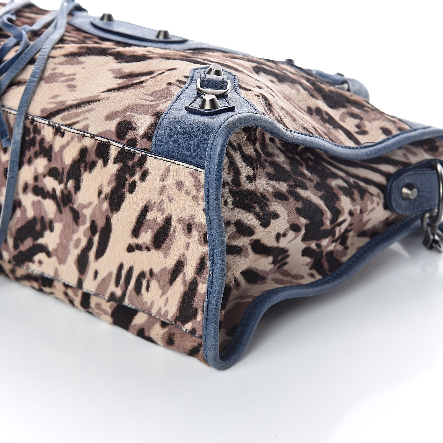 Balenciaga Agneau Pony Hair Leopard Print City Bleu Roi 9 of 9