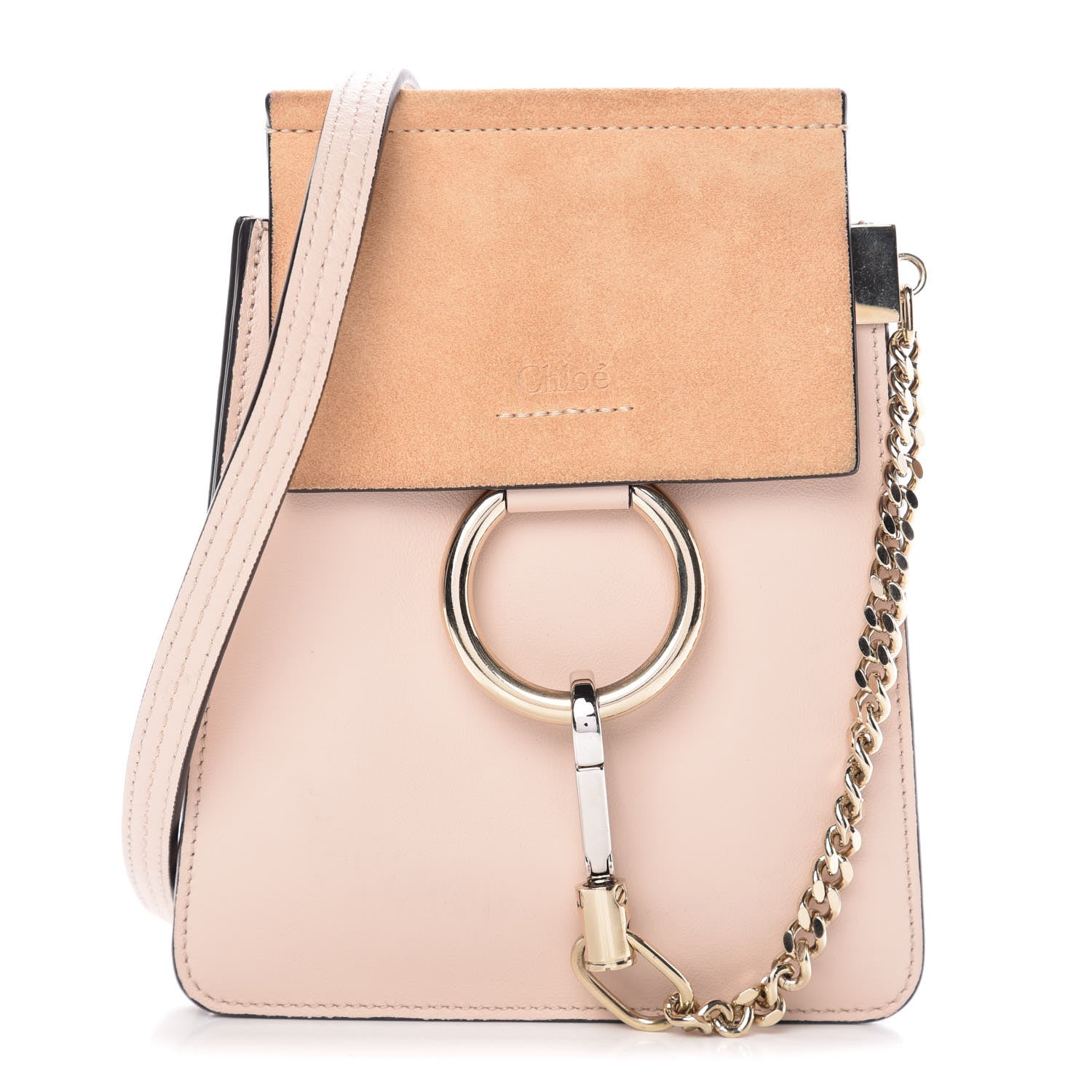 Chloe Suede Calfskin Mini Faye Bracelet Bag Cement Pink 1 of 11