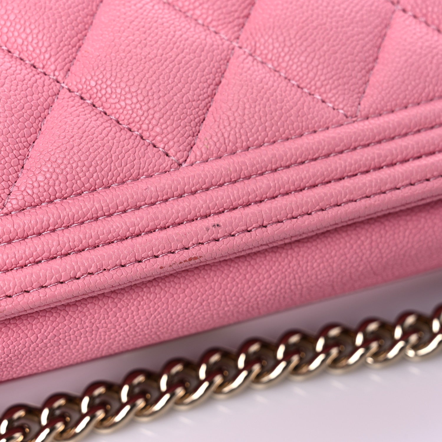 Chanel Caviar Quilted Boy Wallet On Chain WOC Pink 19 of 19
