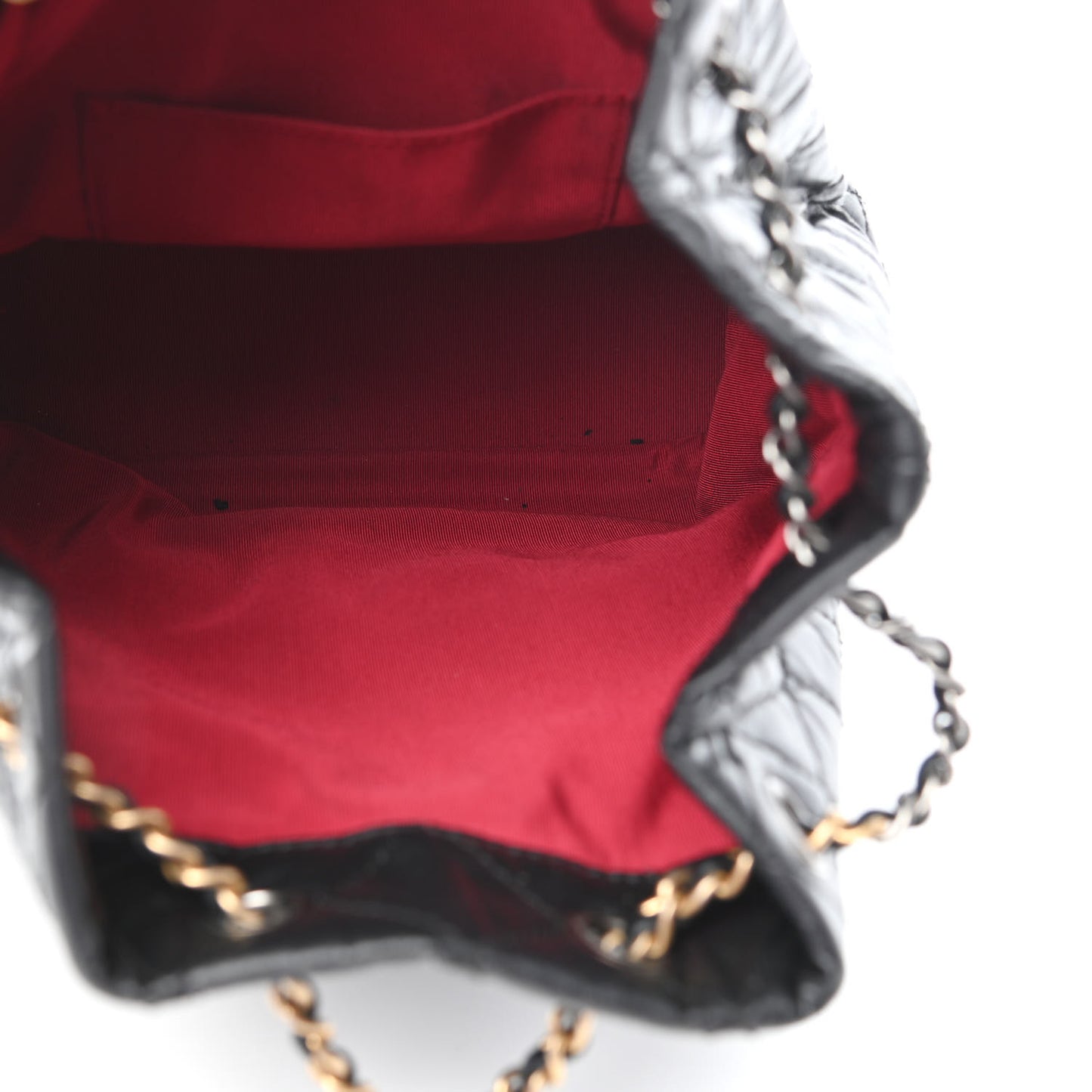 Aged Calfskin Quilted Gabrielle Backpack Black