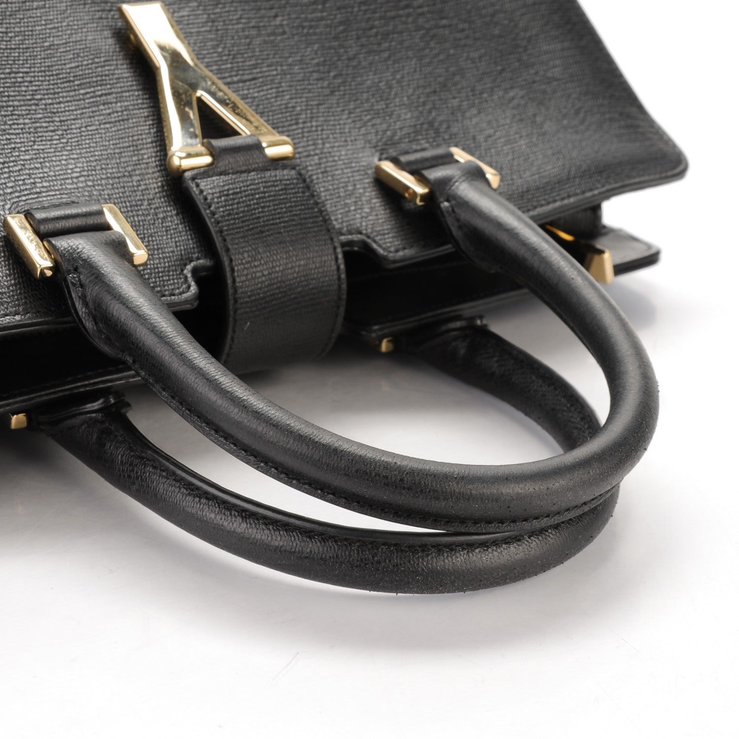 Saint Laurent Tweed Calfskin Classic Small Cabas Y Bag Black 9 of 9