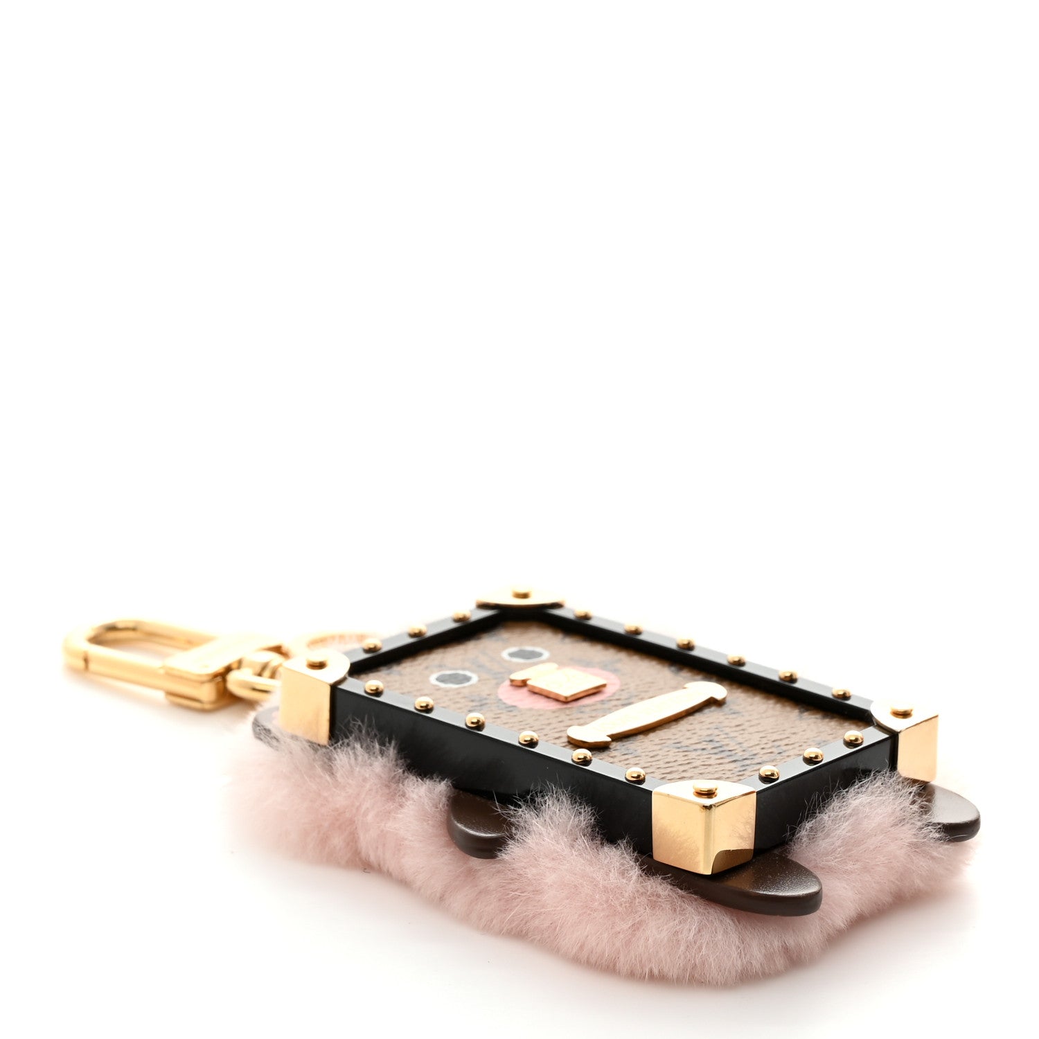 Louis Vuitton Mink Fur Reverse Monogram Eye-Trunk Bear Bag Charm Key Holder 3 of 7