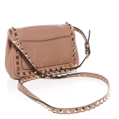 Valentino Garavani Vitello Mini Rockstud Flap Saddle Crossbody Bag Cammeo 3 of 7