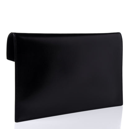 Saint Laurent Smooth Shiny Calfskin Monogram Uptown Pouch Black 2 of 4