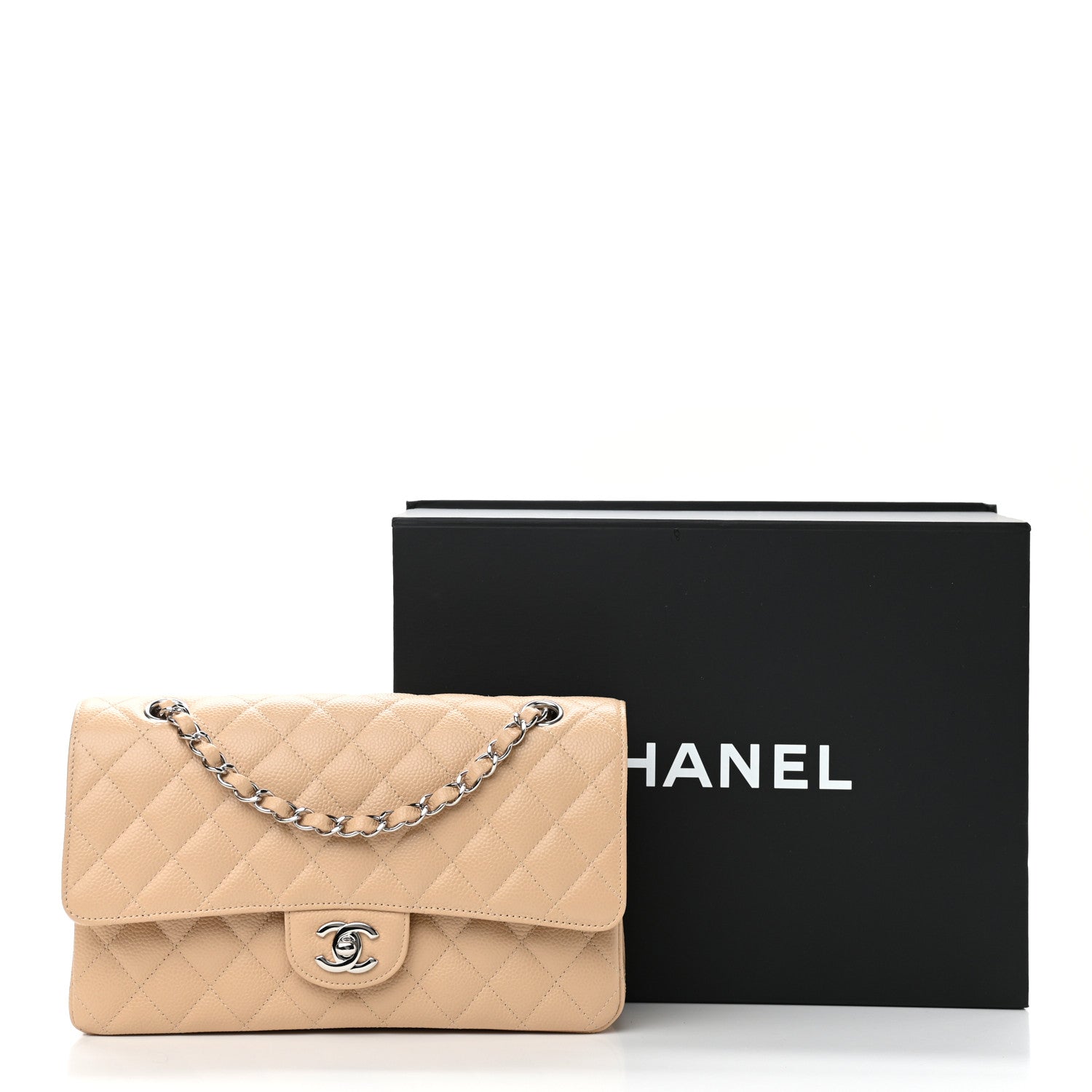 Chanel Caviar Quilted Medium Double Flap Beige Clair 10 of 10