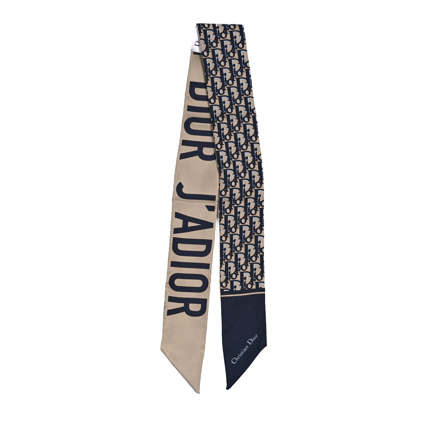 Christian Dior Silk Oblique Mitzah Scarf Blue 2 of 3