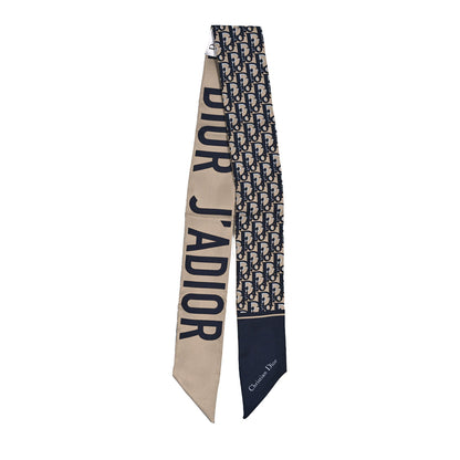 Christian Dior Silk Oblique Mitzah Scarf Blue 2 of 3