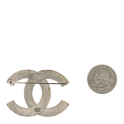 Chanel Baguette Crystal CC Brooch Silver 2 of 3
