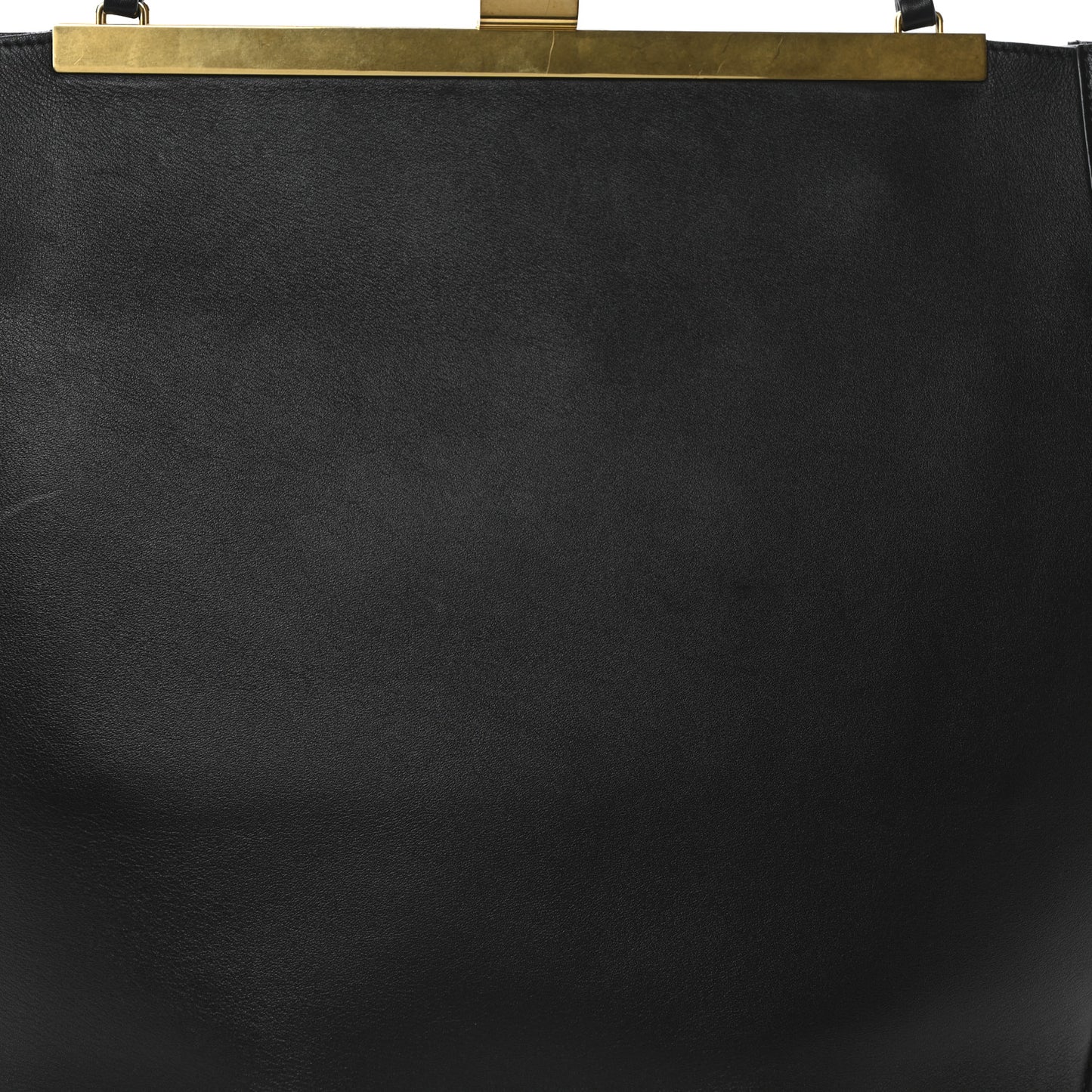 Calfskin Clasp Horizontal Cabas Black