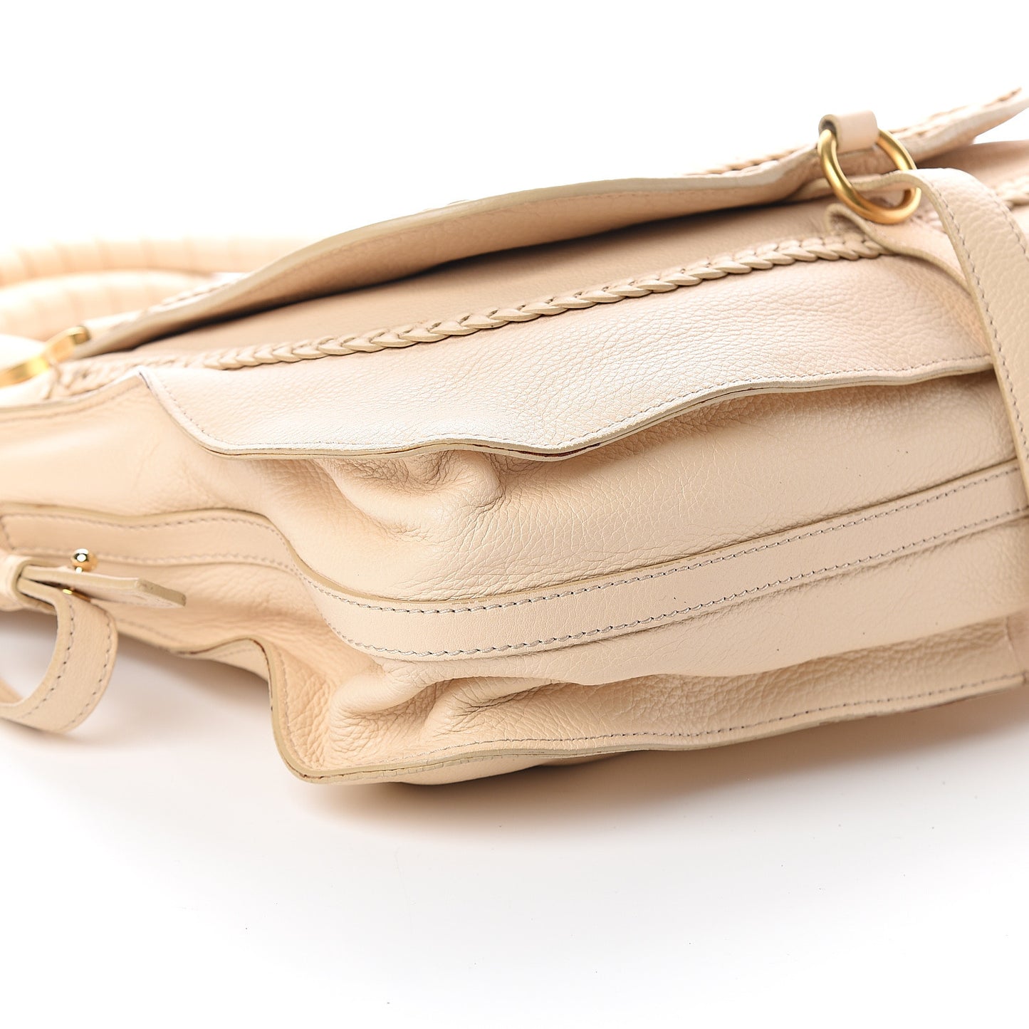 Calfskin Braided Medium Marcie Satchel Nude Pink