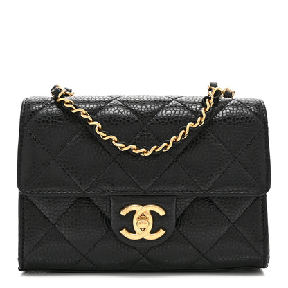 Chanel Grained Calfskin Quilted Cruise Mini Flap Black 1 of 10