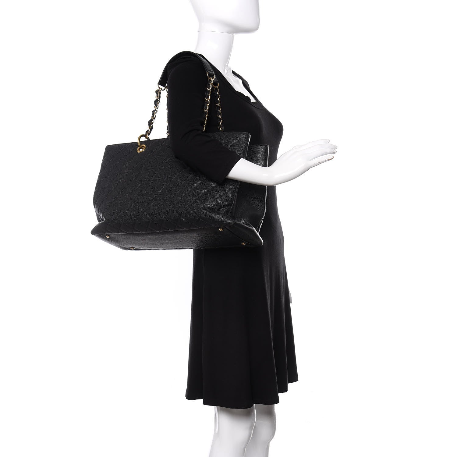 Chanel Caviar Quilted XL Grand Shopping Tote GST Black 2 of 10
