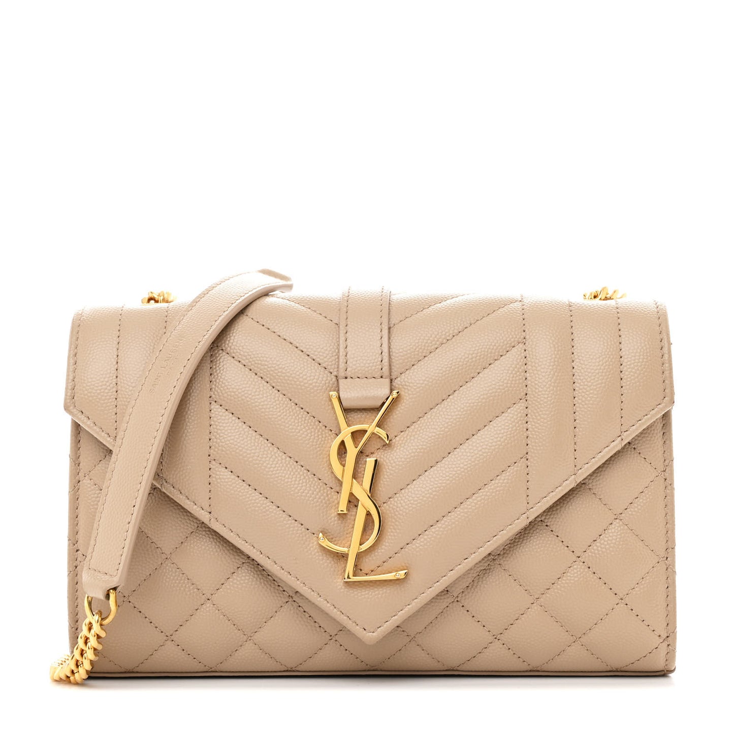 Grain De Poudre Textured Mixed Matelasse Triquilt Small Monogram Satchel Dark Beige