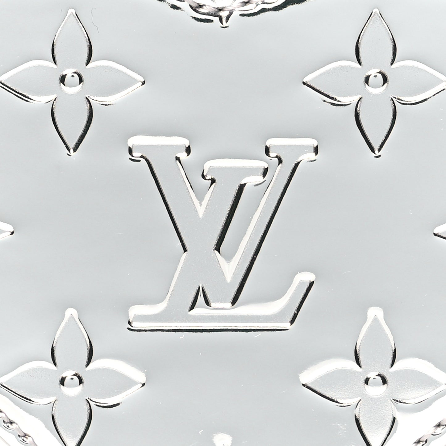 Monogram Mirror Heart Coin Purse Silver