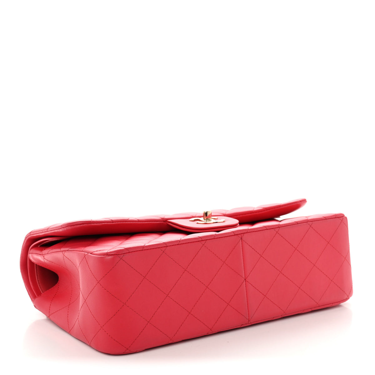 Chanel Lambskin Quilted Jumbo Double Flap Dark Pink 4 of 12