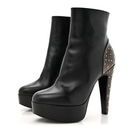 Louis Vuitton Soft Calfskin Monogram Afterglow Platform Ankle Boots 38 Black 4 of 12