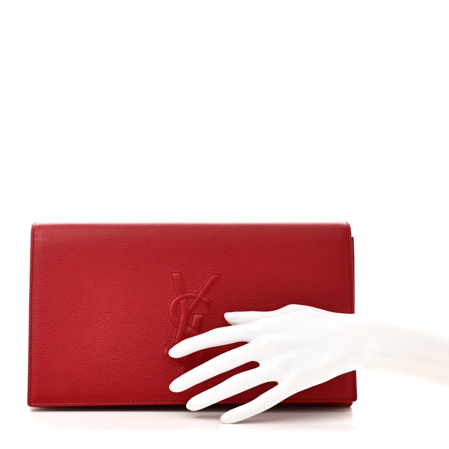 Calfskin Monogram Large Belle De Jour Clutch Red