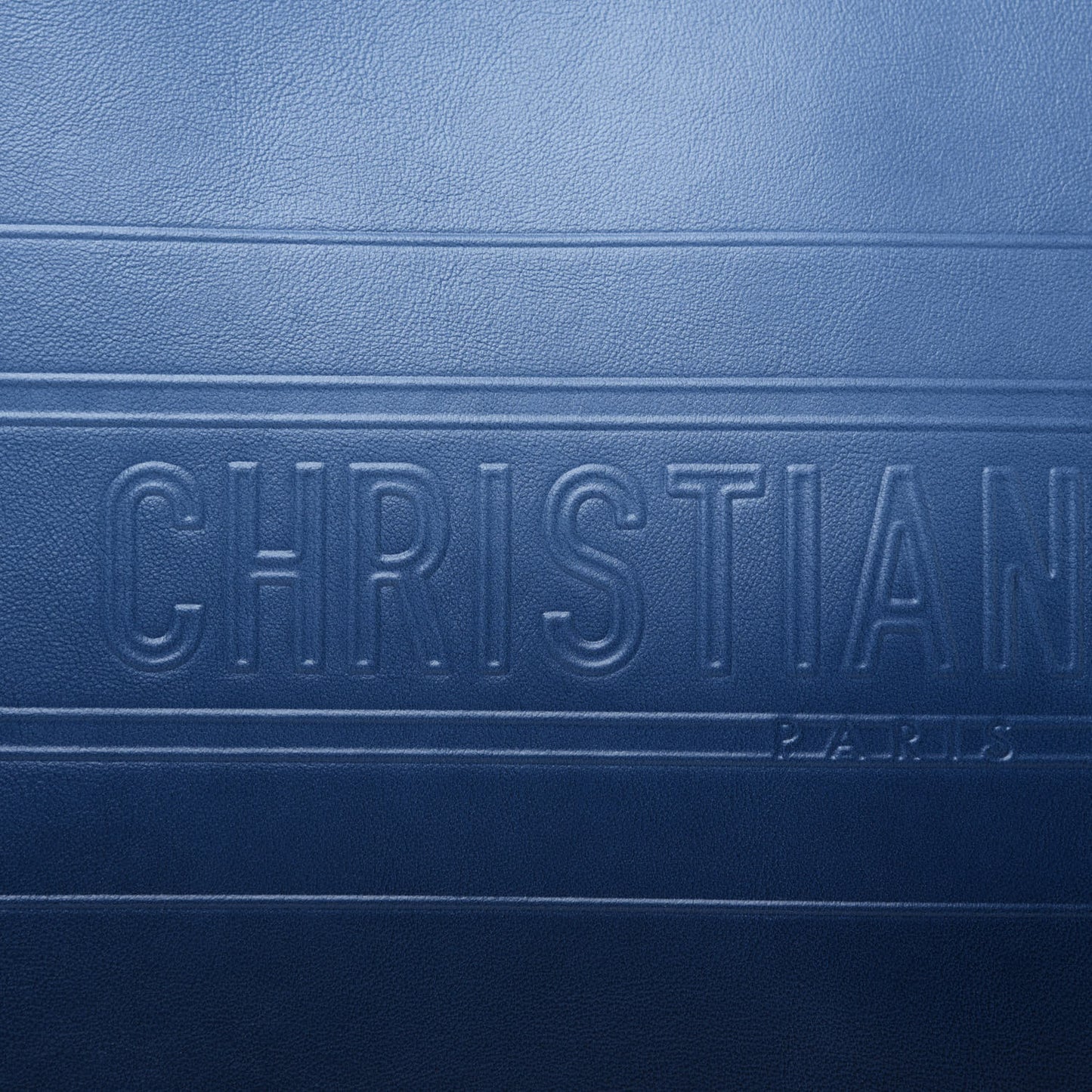 Gradient Smooth Calfskin Embossed Medium Book Tote Indigo Blue