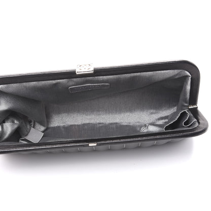 Chanel Lambskin Vertical Quilted Mademoiselle Clutch Black 4 of 13