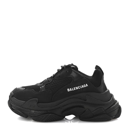 Balenciaga Fabric Mesh Womens Triple S Sneakers 36 Black 1 of 10