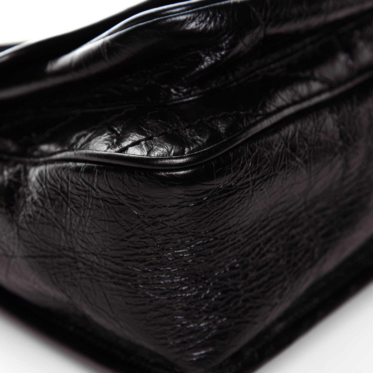 Saint Laurent Crinkled Calfskin Matelasse Monogram Medium Niki Chain Satchel Black 14 of 25