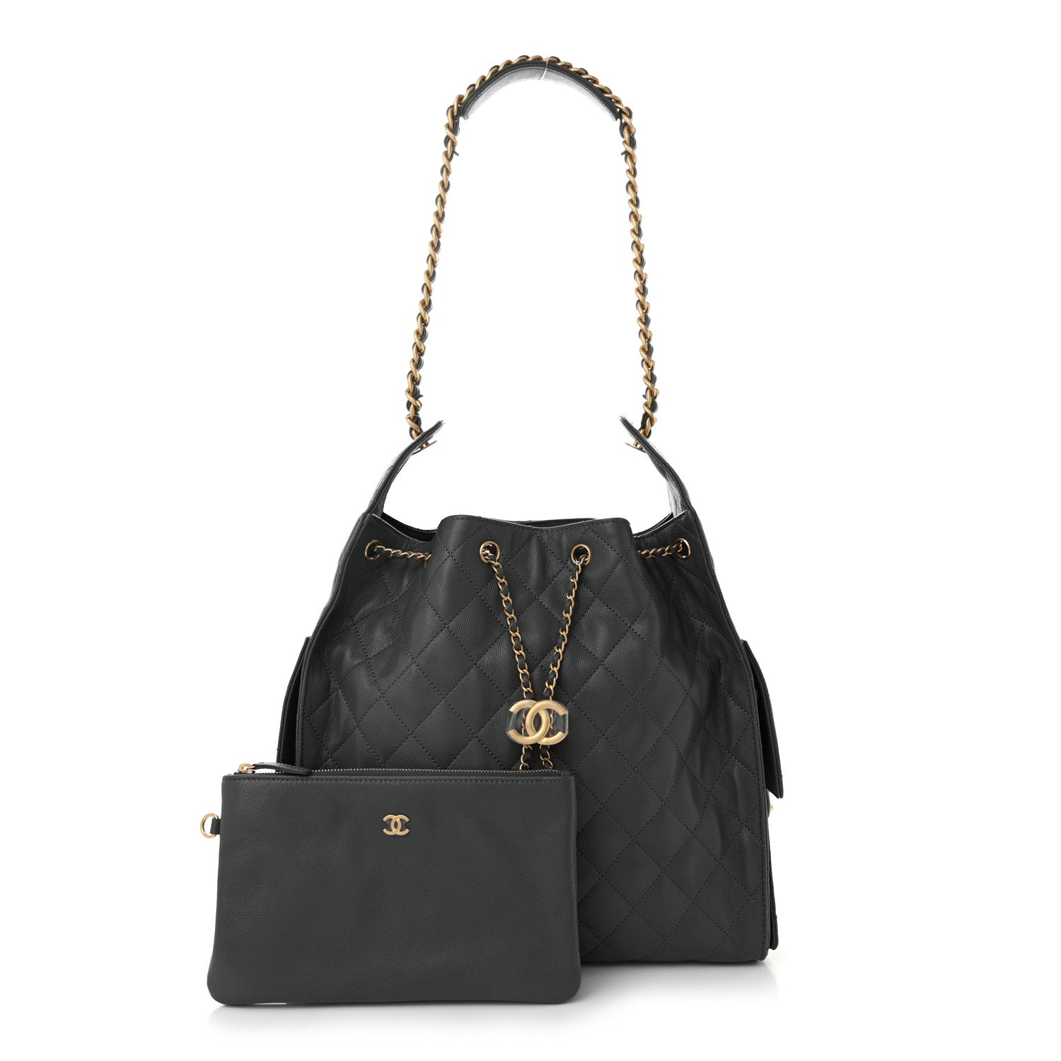 Chanel Caviar Quilted Medium Chanel 25 Handbag Dark Gray 3 of 11