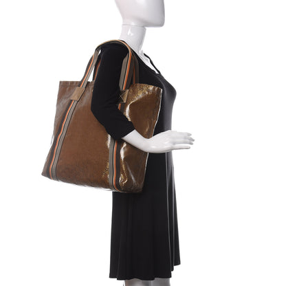 Gucci Crystal Monogram Medium Web Handle Vertical Tote Bronze 2 of 11