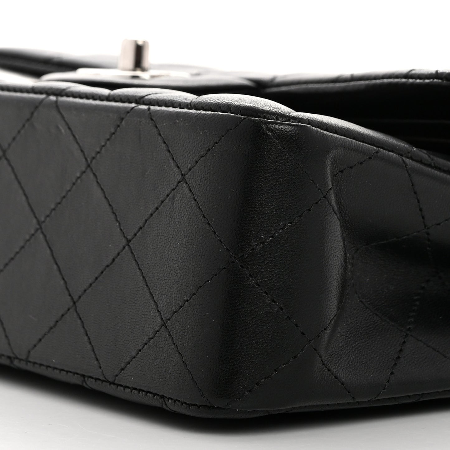 Lambskin Quilted Small Double Flap Black