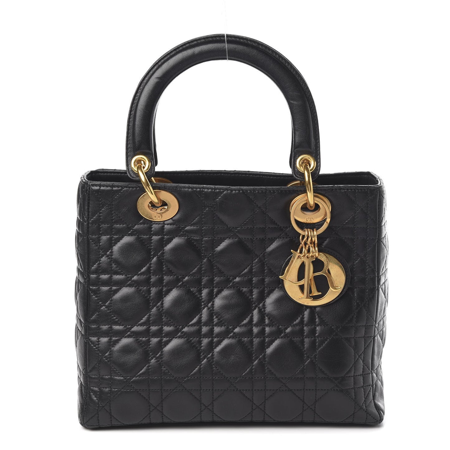 Lambskin Cannage Medium Lady Dior Black