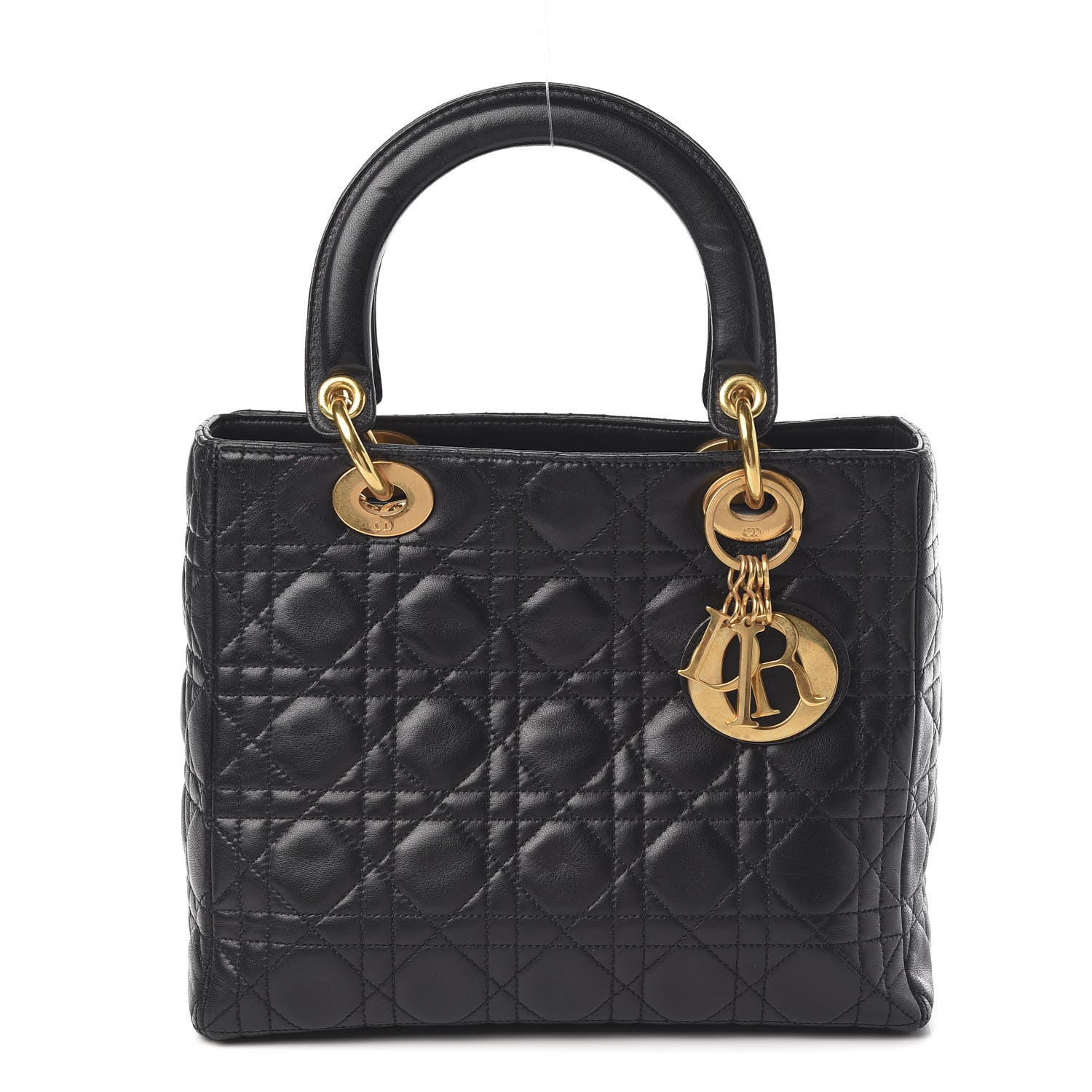 Christian Dior Lambskin Cannage Medium Lady Dior Black 1 of 10