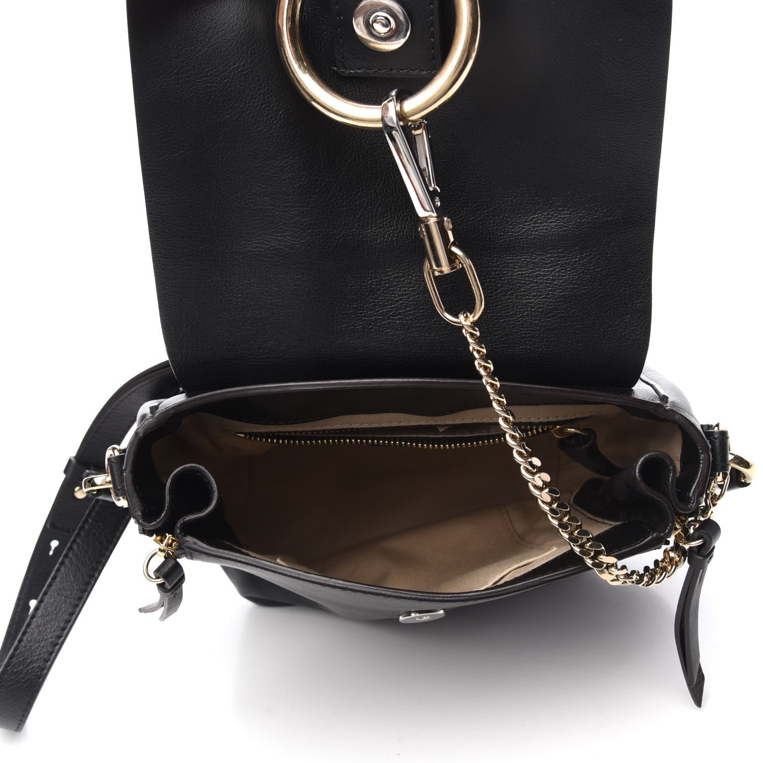 Chloe Suede Calfskin Small Faye Backpack Black 4 of 7