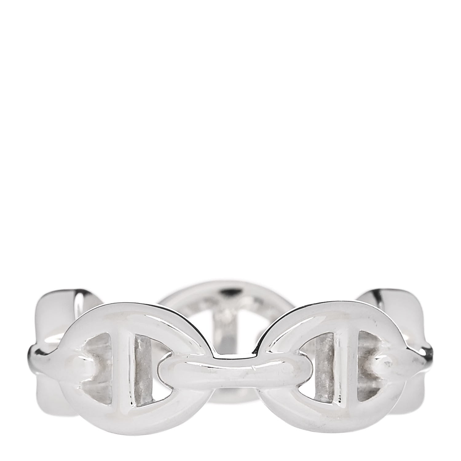 Hermes Sterling Silver PM Chaine d'Ancre Enchainee Band Ring 51 5.75 3 of 7