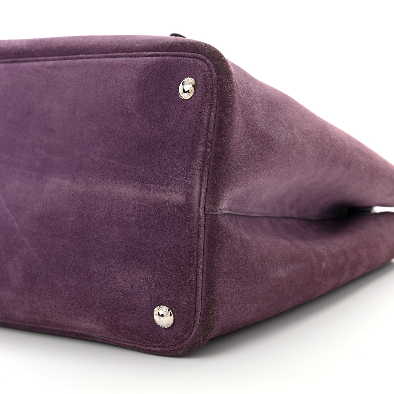 Prada Scamosciato Suede Medium Double Handle Tote Uva Nocciolo 9 of 13